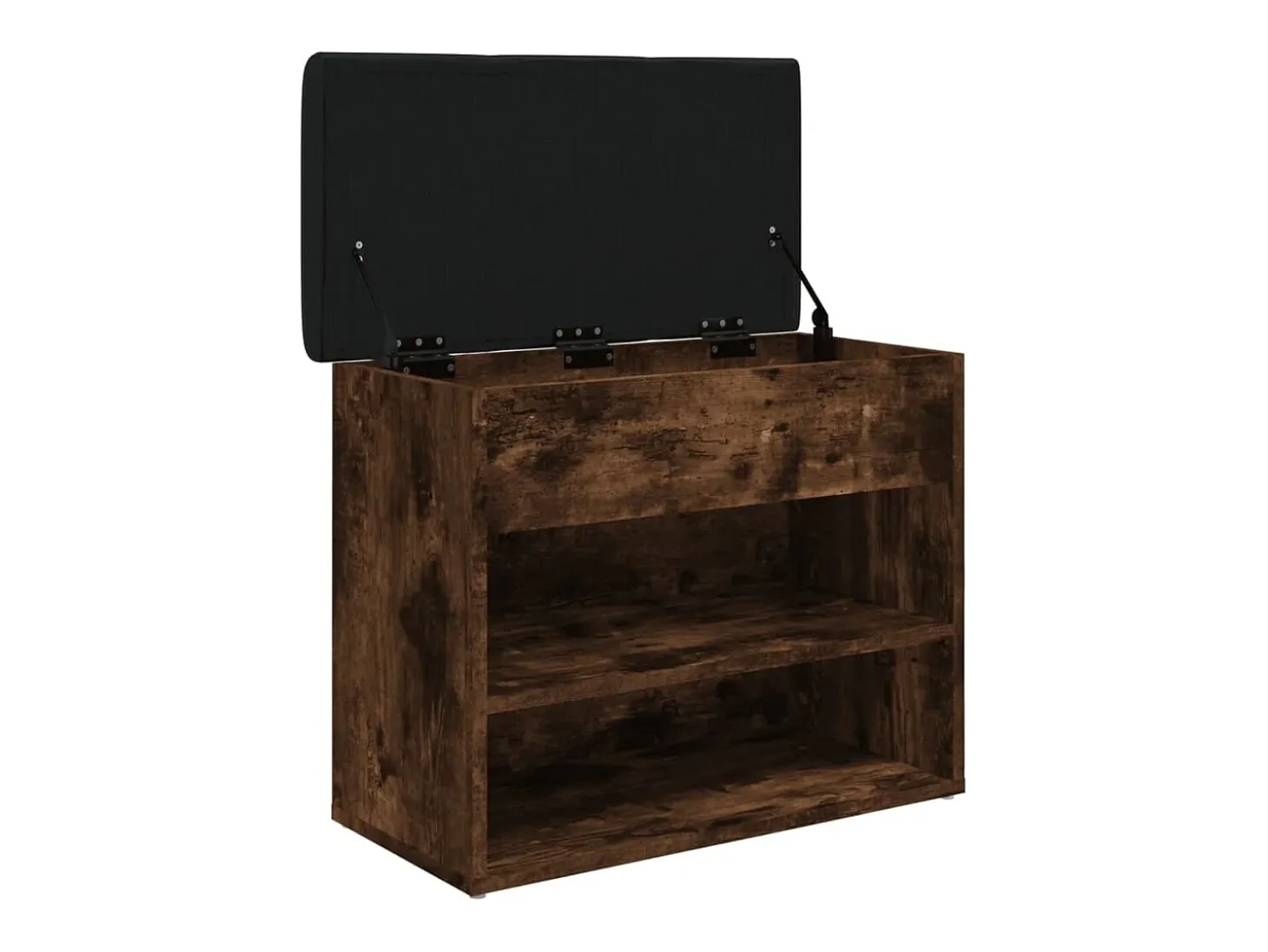 Banco zapatero roble ahumado 62x32x50 cm madera de ingeniería