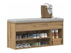 Banco zapatero roble artesanal 102x30,5x45cm madera de ingeniería