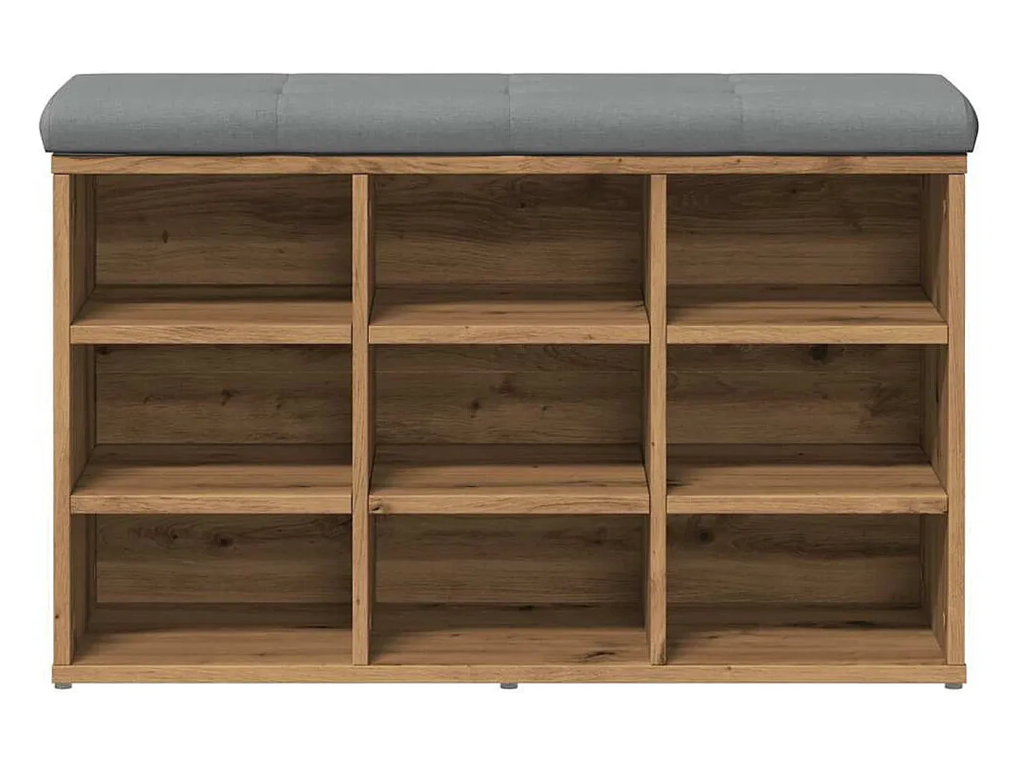 Banco zapatero roble craft 82x32x50 cm madera de ingeniería