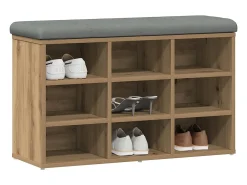 Banco zapatero roble craft 82x32x50 cm madera de ingeniería