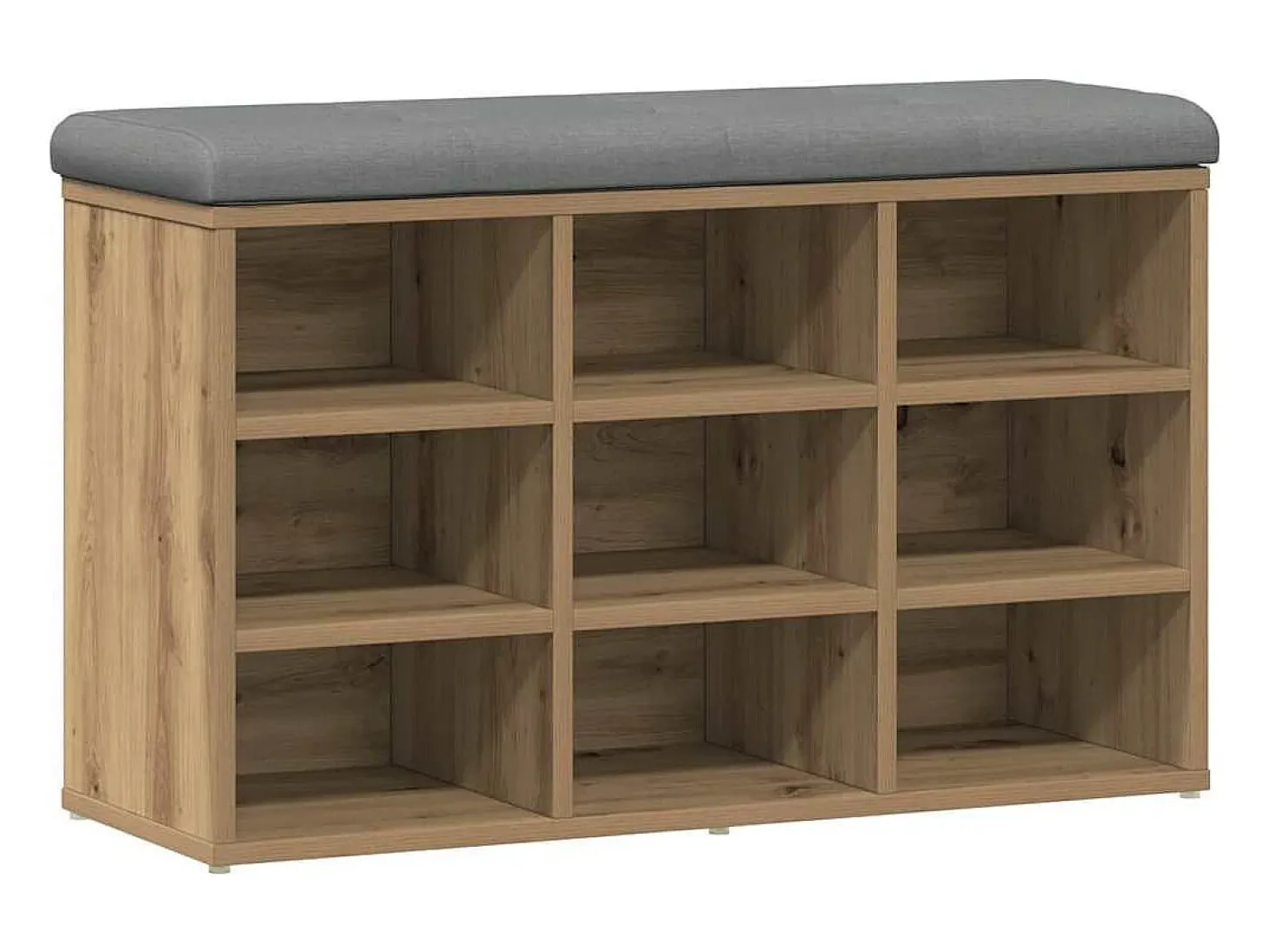 Banco zapatero roble craft 82x32x50 cm madera de ingeniería