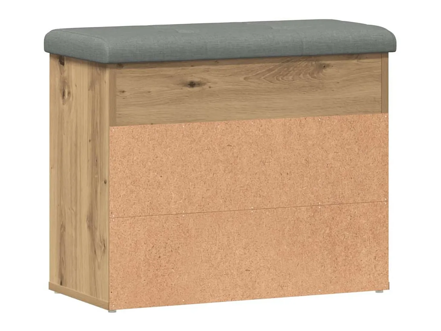 Banco zapatero roble craft 62x32x50 cm madera de ingeniería