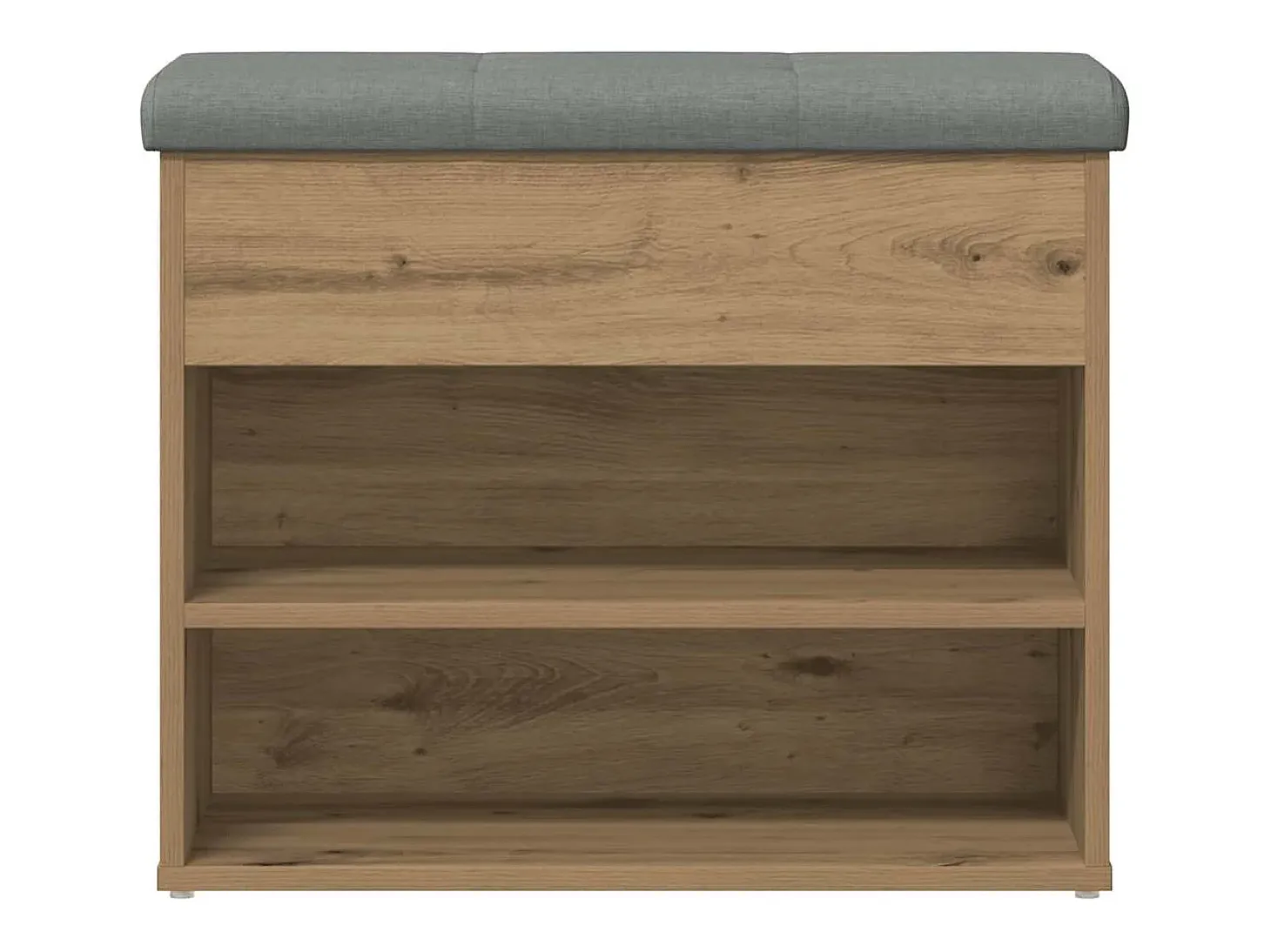 Banco zapatero roble craft 62x32x50 cm madera de ingeniería