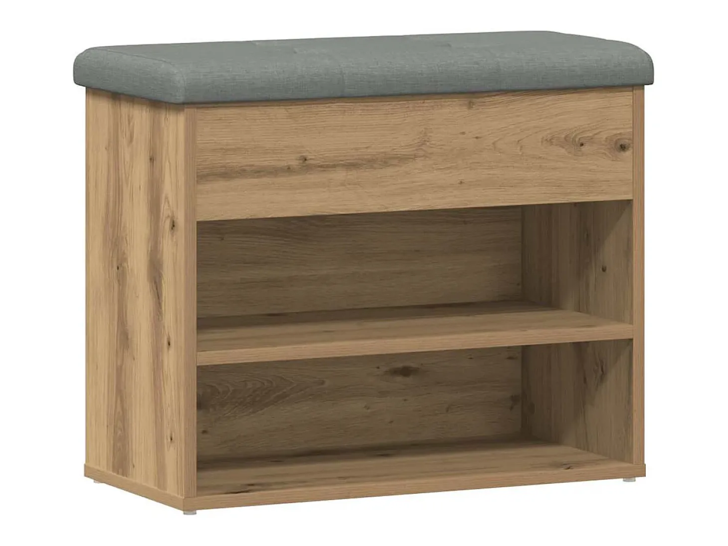 Banco zapatero roble craft 62x32x50 cm madera de ingeniería