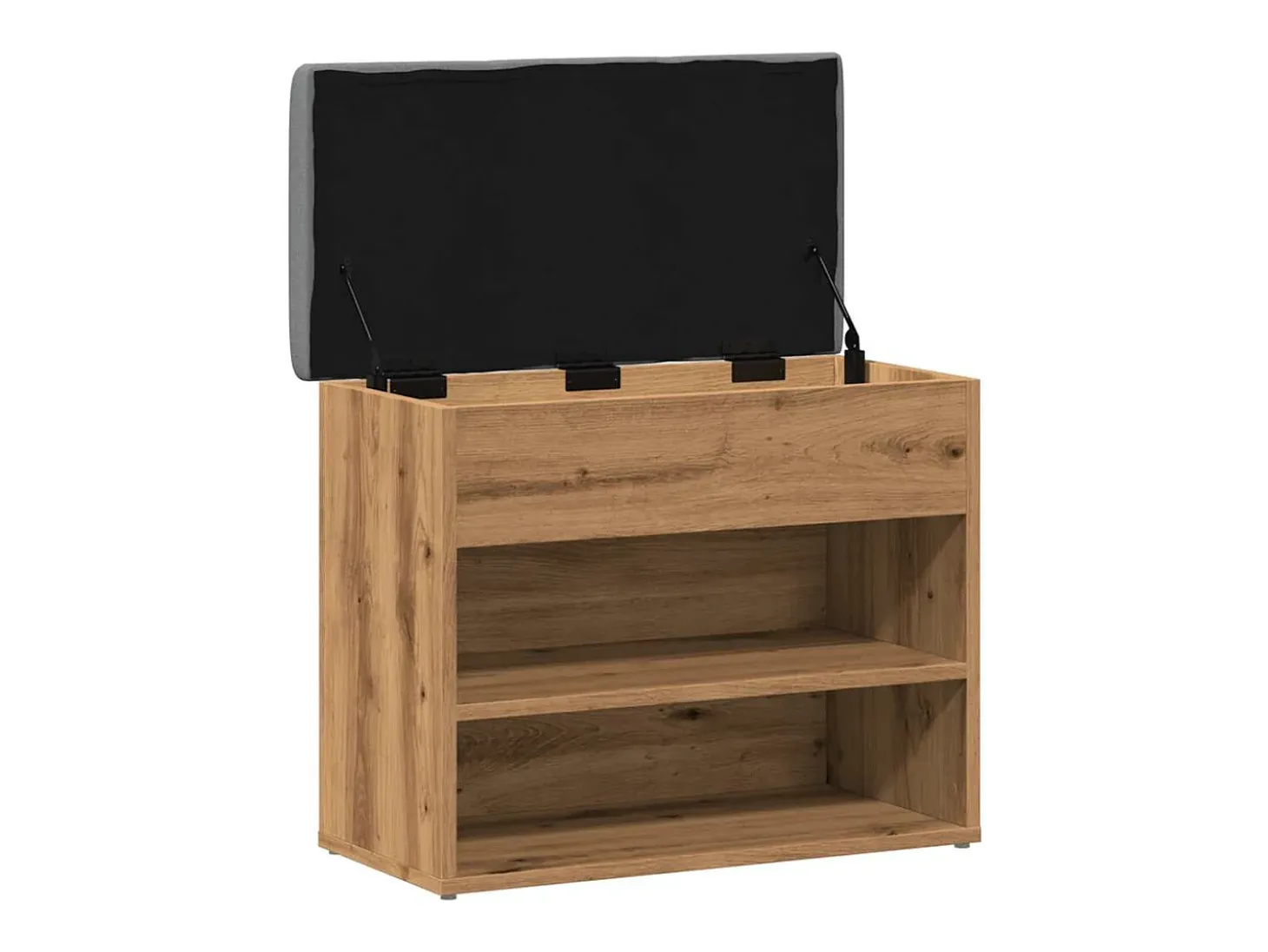 Banco zapatero roble craft 62x32x50 cm madera de ingeniería