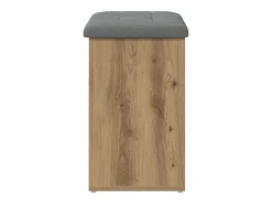 Banco zapatero roble craft 62x32x50 cm madera de ingeniería