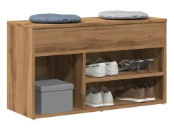 Banco zapatero roble craft 80x30x45 cm madera de ingeniería