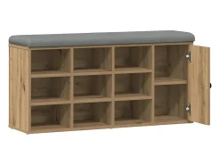 Banco zapatero roble craft 102x32x50cm madera de ingeniería