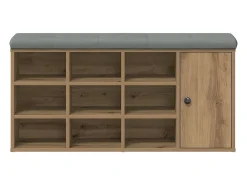 Banco zapatero roble craft 102x32x50cm madera de ingeniería