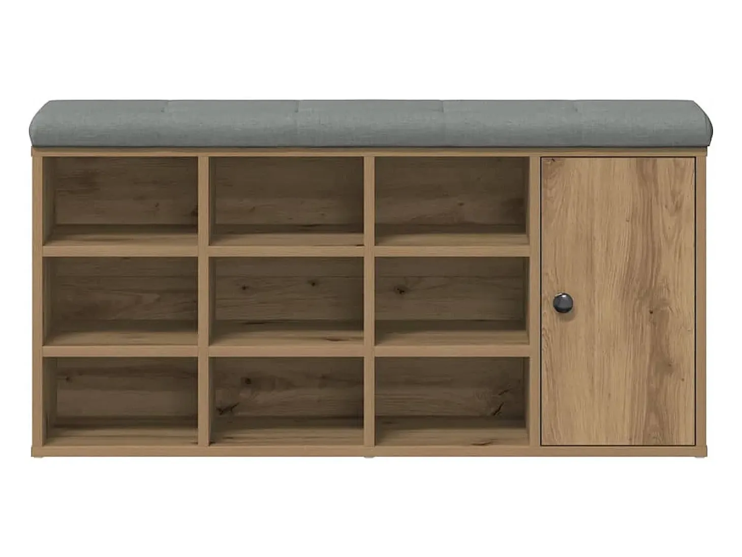 Banco zapatero roble craft 102x32x50cm madera de ingeniería