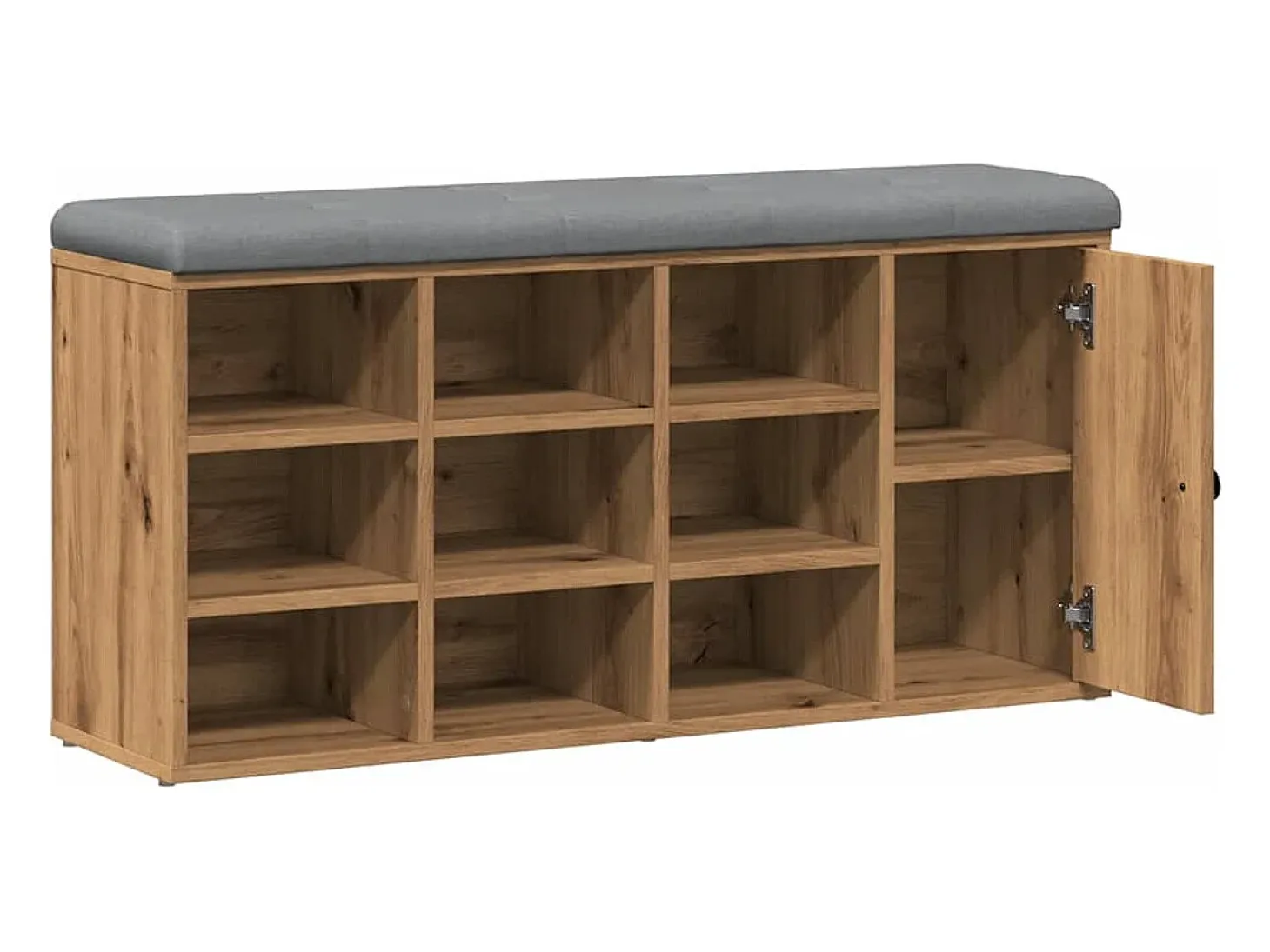 Banco zapatero roble craft 102x32x50cm madera de ingeniería