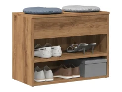 Banco zapatero roble craft 60x30x45 cm madera de ingeniería