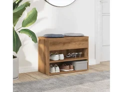 Banco zapatero roble craft 60x30x45 cm madera de ingeniería