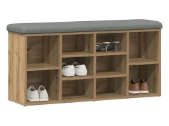 Banco zapatero roble craft 102x32x50cm madera de ingeniería