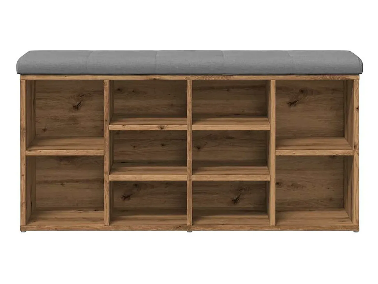 Banco zapatero roble craft 102x32x50cm madera de ingeniería