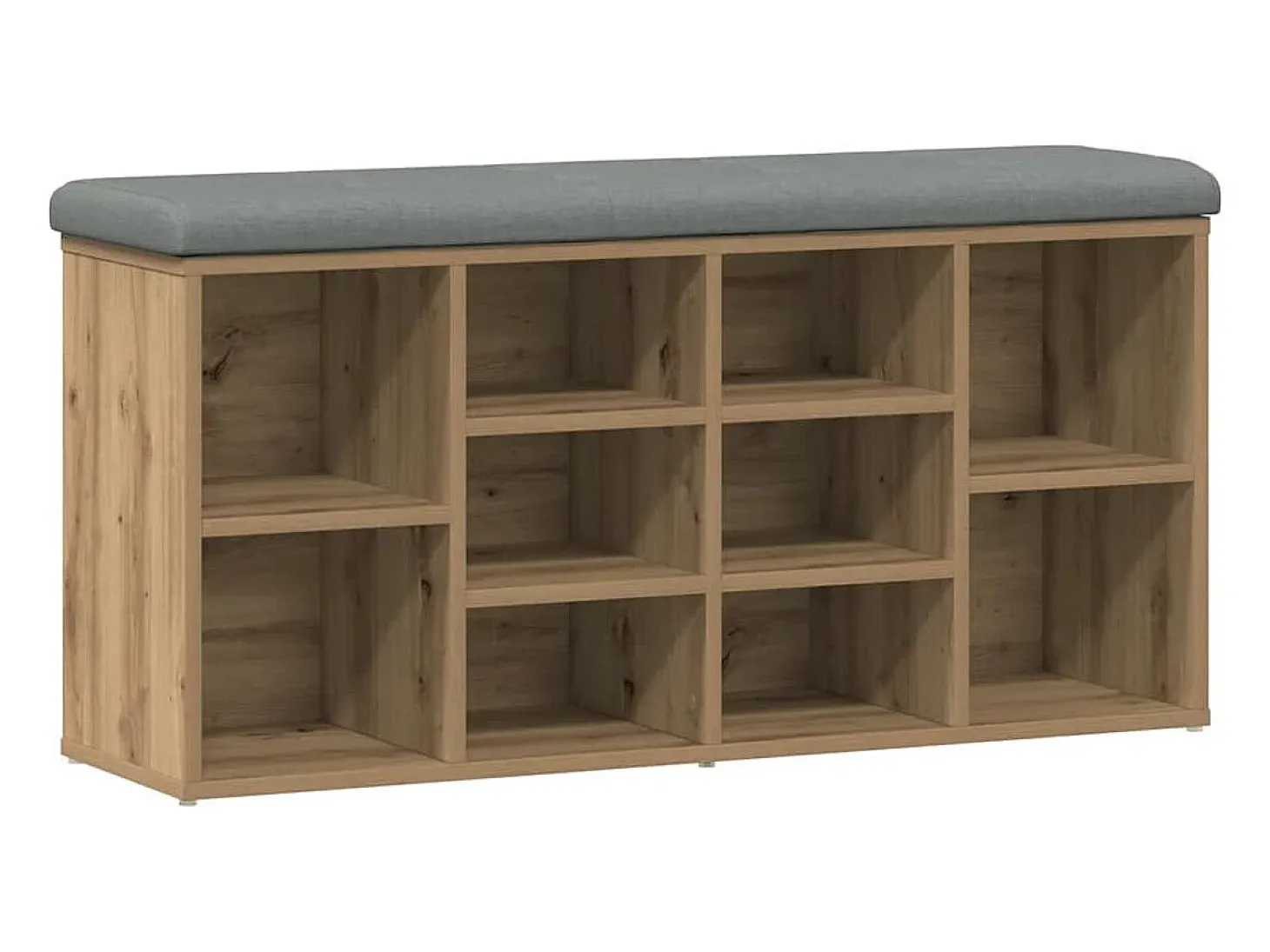 Banco zapatero roble craft 102x32x50cm madera de ingeniería