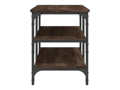 Banco zapatero roble marrón 100x38,5x49 cm madera de ingeniería