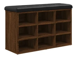 Banco zapatero roble marrón 82x32x50 cm Madera de ingeniería