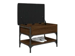 Banco zapatero roble marrón 62x42x45 cm madera de ingeniería