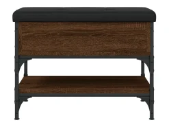 Banco zapatero roble marrón 62x42x45 cm madera de ingeniería