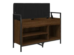 Banco zapatero roble marrón 85,5x32x57,5cm madera de ingeniería
