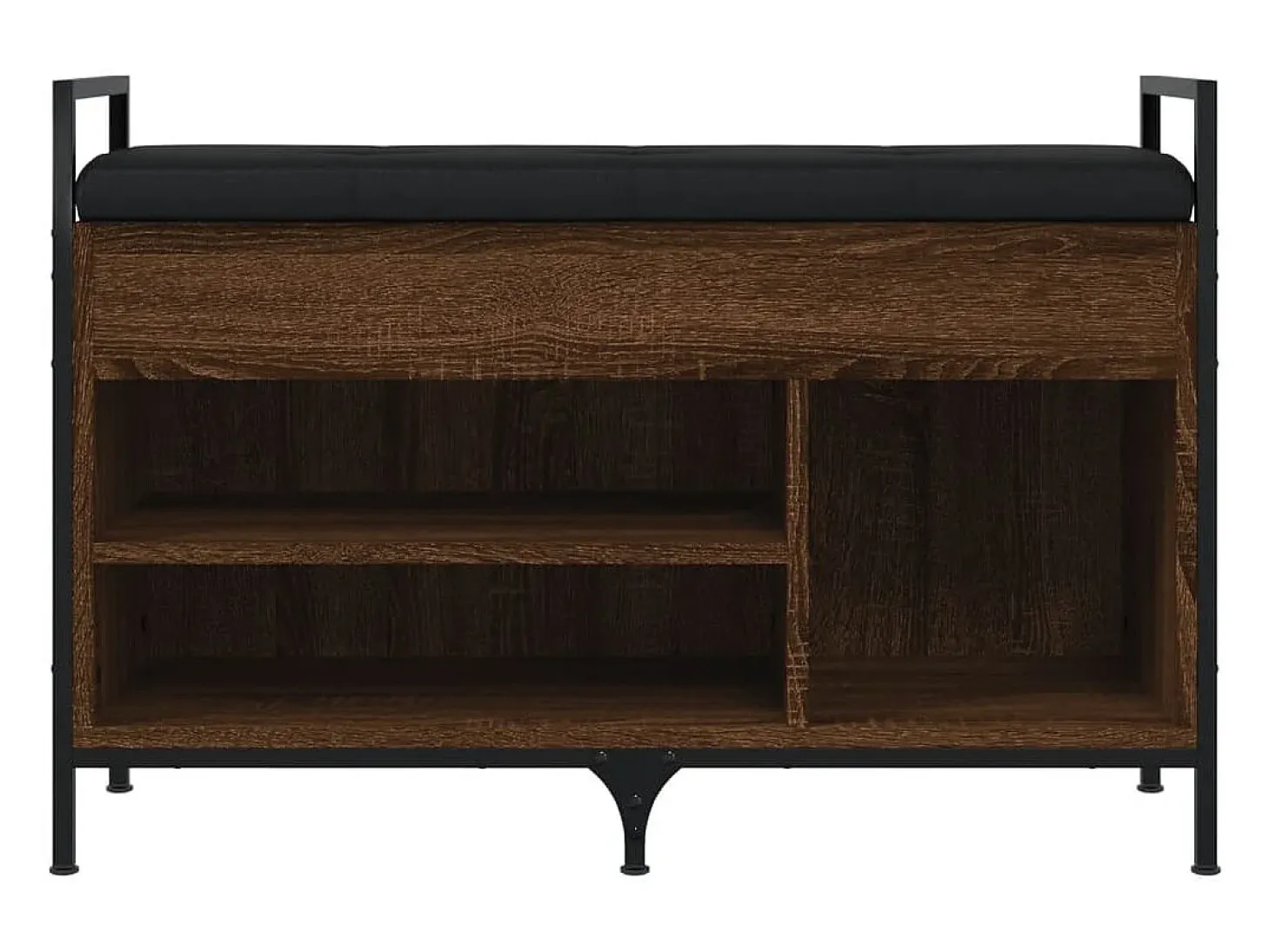 Banco zapatero roble marrón 85,5x32x57,5cm madera de ingeniería