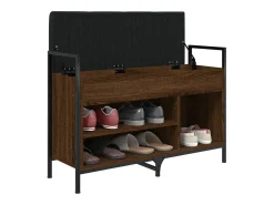 Banco zapatero roble marrón 85,5x32x57,5cm madera de ingeniería