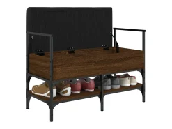 Banco zapatero roble marrón 85,5x42x57,5cm madera de ingeniería