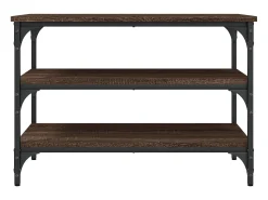 Banco zapatero roble marrón 70x38,5x49 cm madera de ingeniería