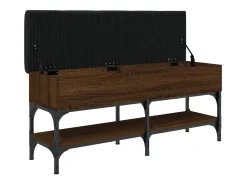 Banco zapatero roble marrón 102x32x45 cm madera de ingeniería