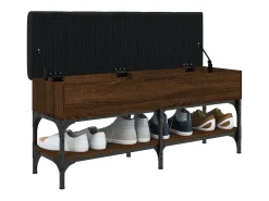 Banco zapatero roble marrón 102x32x45 cm madera de ingeniería