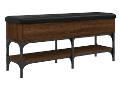 Banco zapatero roble marrón 102x32x45 cm madera de ingeniería