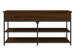 Banco zapatero roble marrón 100x42,5x50 cm madera de ingeniería