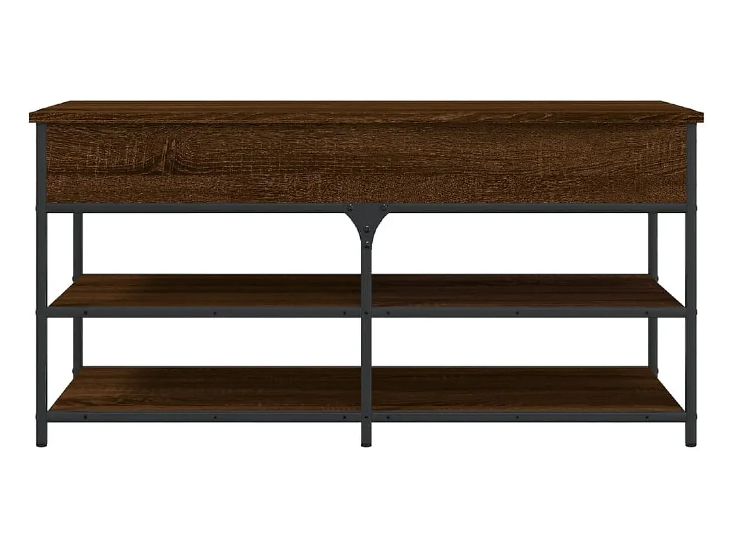 Banco zapatero roble marrón 100x42,5x50 cm madera de ingeniería