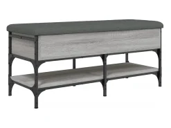 Banco zapatero Sonoma gris 102x42x45 cm madera de ingeniería