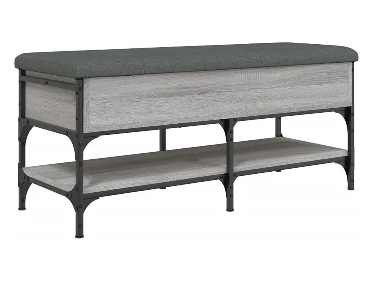 Banco zapatero Sonoma gris 102x42x45 cm madera de ingeniería