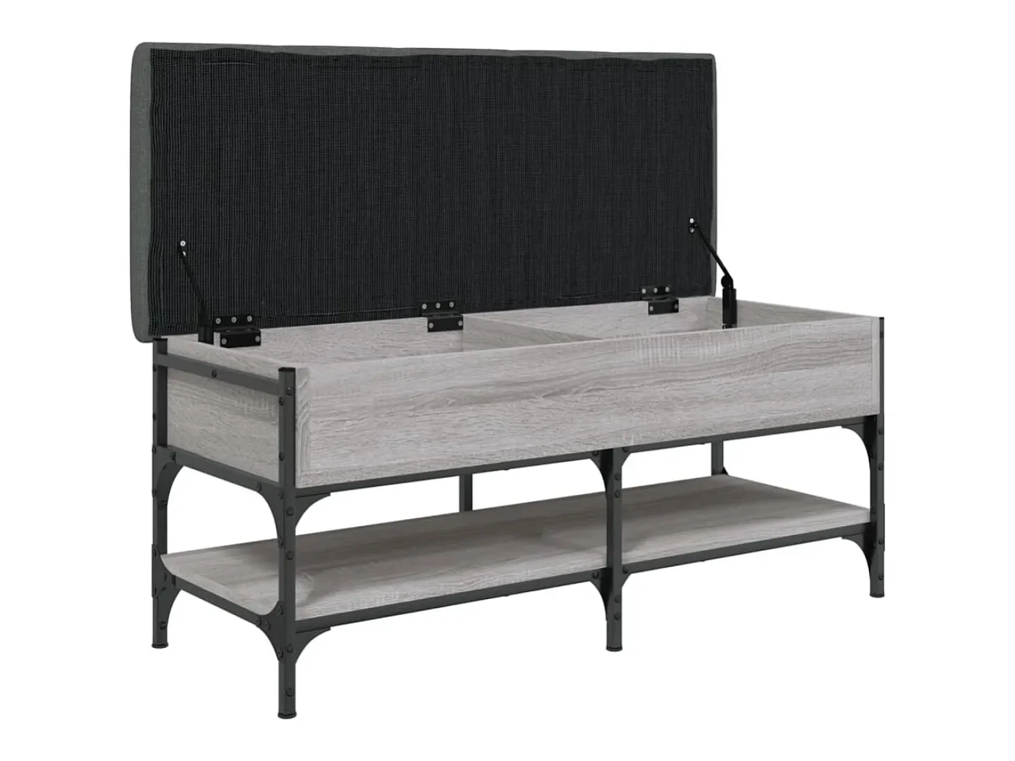 Banco zapatero Sonoma gris 102x42x45 cm madera de ingeniería