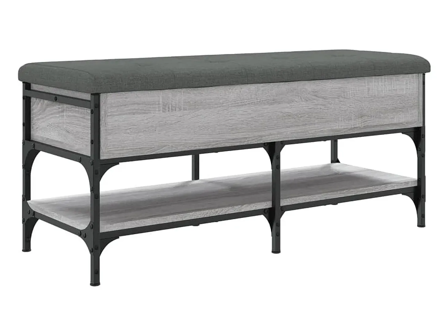 Banco zapatero Sonoma gris 102x42x45 cm madera de ingeniería