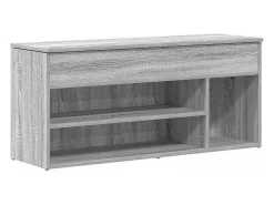 Banco zapatero Sonoma gris 102x30,5x45 cm madera de ingeniería