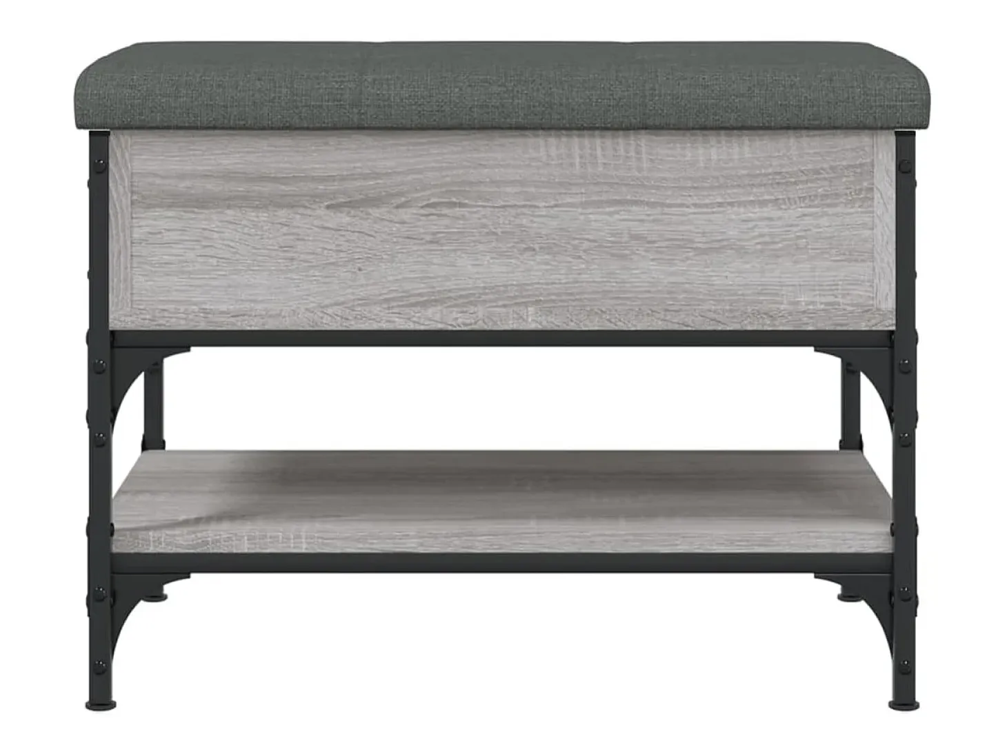 Banco zapatero Sonoma gris 62x42x45 cm madera de ingeniería