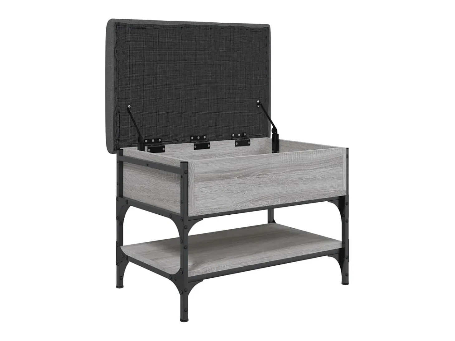 Banco zapatero Sonoma gris 62x42x45 cm madera de ingeniería