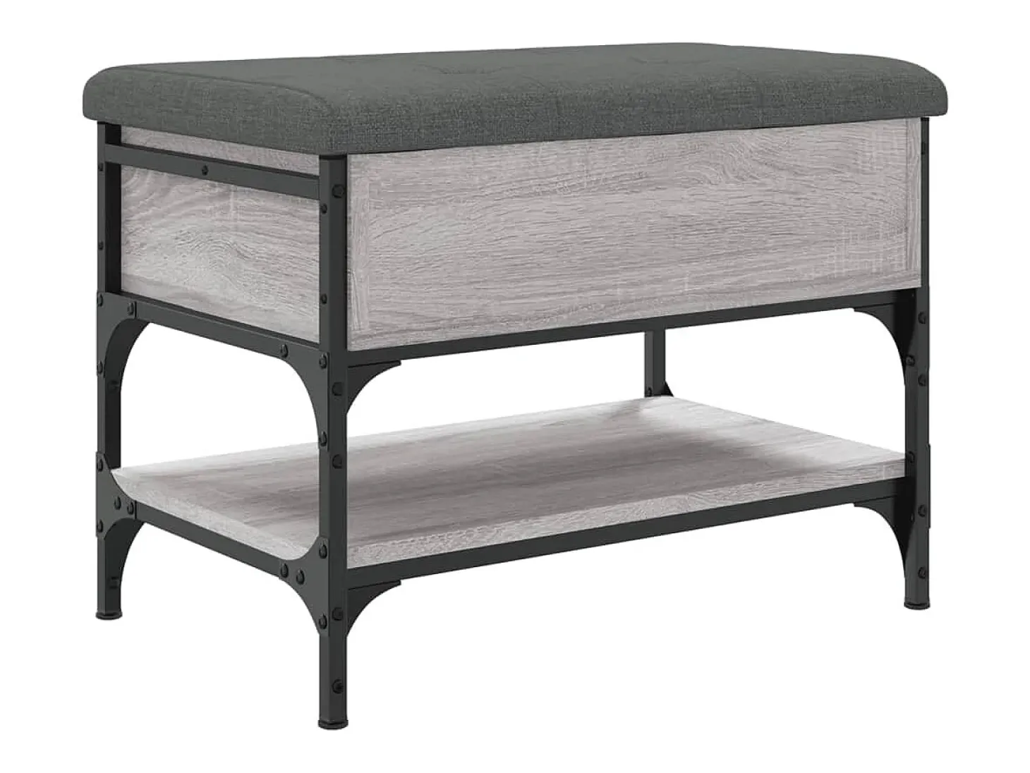 Banco zapatero Sonoma gris 62x42x45 cm madera de ingeniería