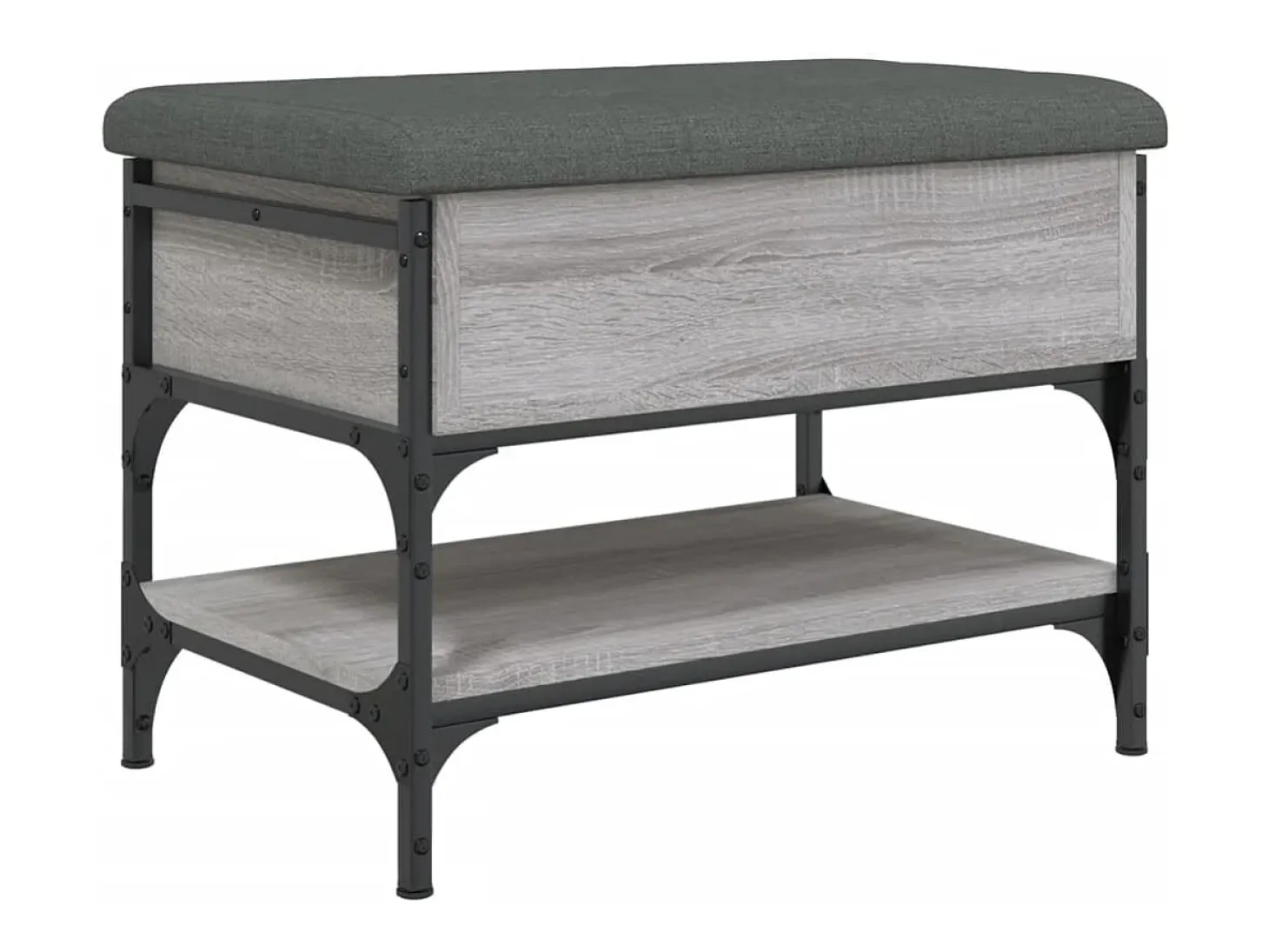Banco zapatero Sonoma gris 62x42x45 cm madera de ingeniería