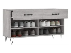 Banco zapatero Sonoma gris 102x35x55 cm madera de ingeniería