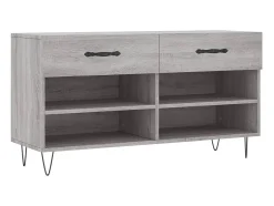 Banco zapatero Sonoma gris 102x35x55 cm madera de ingeniería