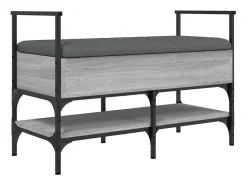 Banco zapatero Sonoma gris 85,5 x 42 x 57,5 cm Madera de ingeniería