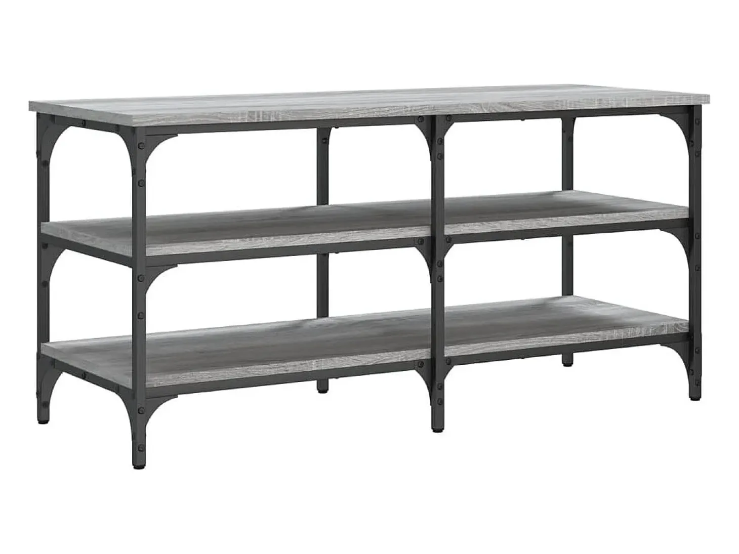 Banco zapatero Sonoma gris 100x38,5x49 cm madera de ingeniería