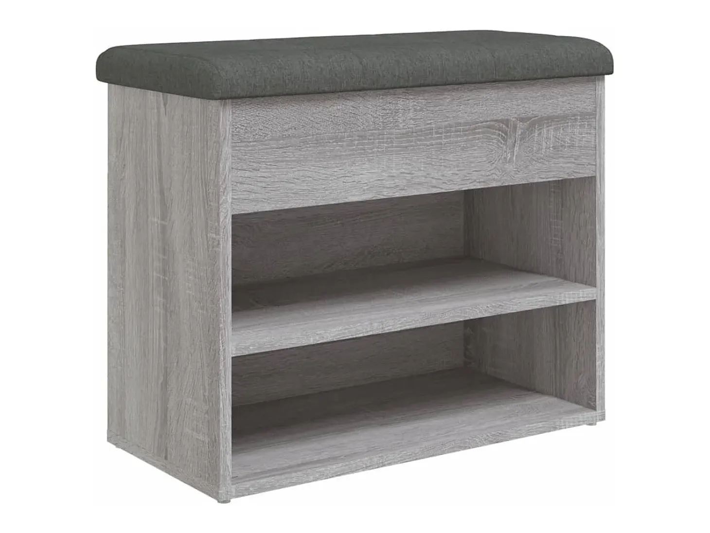 Banco zapatero Sonoma gris 62x32x50 cm madera de ingeniería
