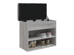 Banco zapatero Sonoma gris 62x32x50 cm madera de ingeniería
