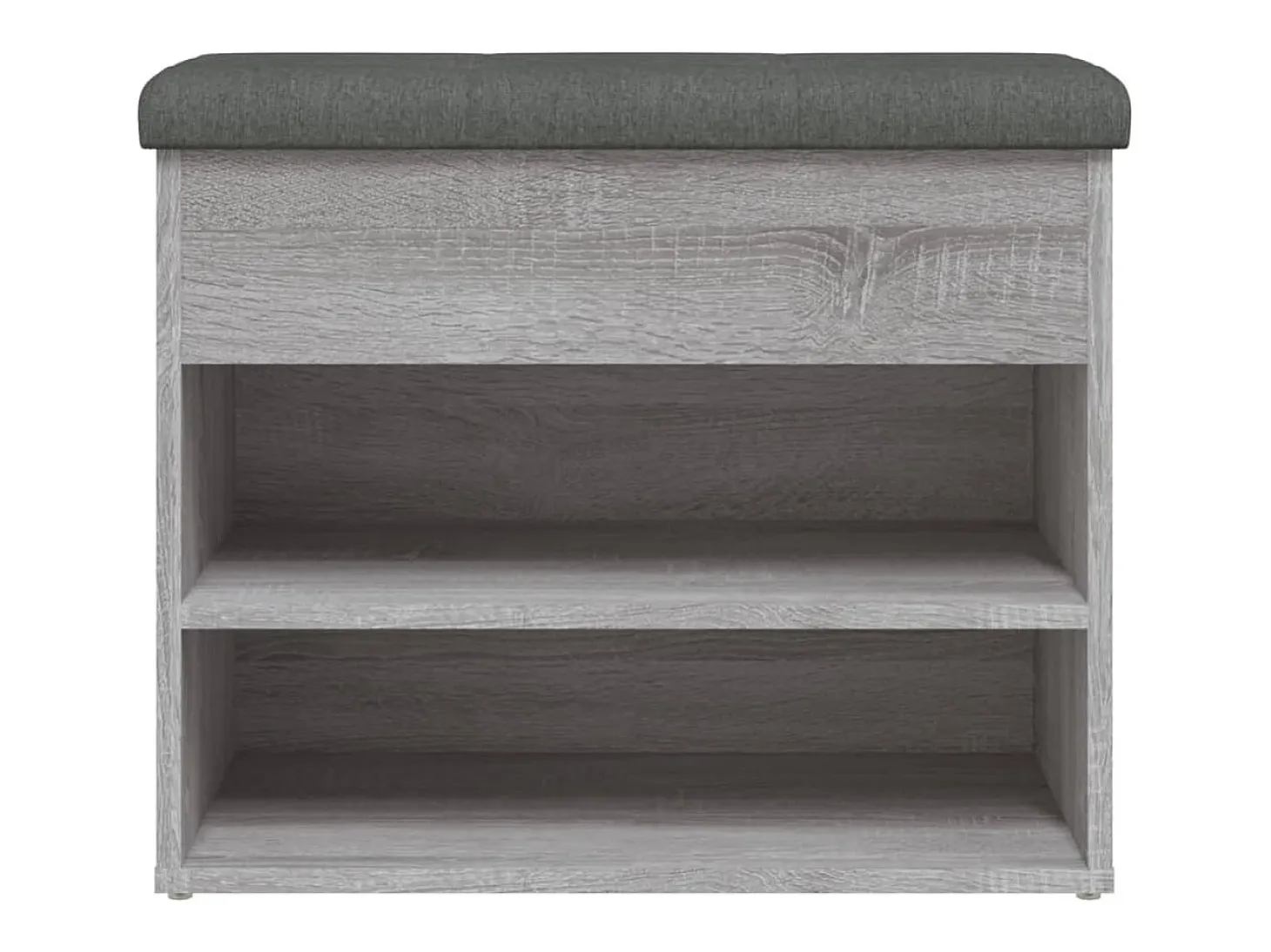 Banco zapatero Sonoma gris 62x32x50 cm madera de ingeniería